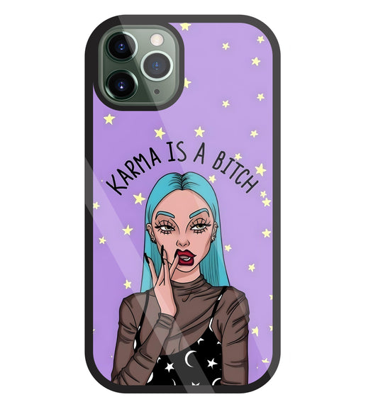 Karma is a Bitch Levender Glass Case For Apple iPhone 11 Pro