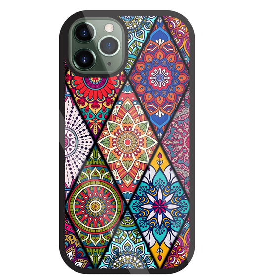 Mandala Patterns Colourful Glass Case For Apple iPhone 11 Pro