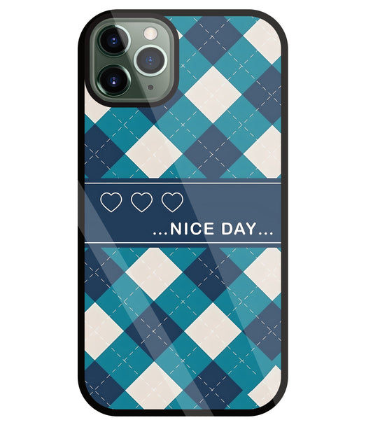 Argyle sweater pattern Glass Case For Apple iPhone 11 Pro Max