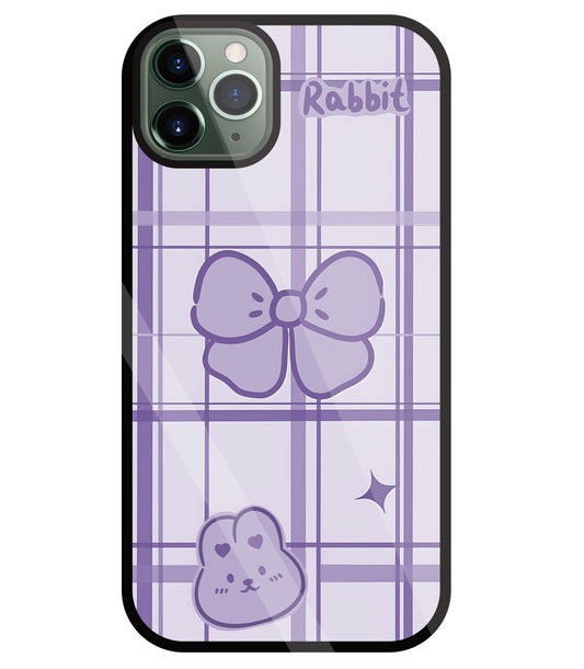 Butterfly Checked Pattern Glass Case For Apple iPhone 11 Pro Max
