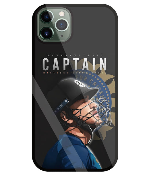 Captain MS Dhoni Glass Case For Apple iPhone 11 Pro Max