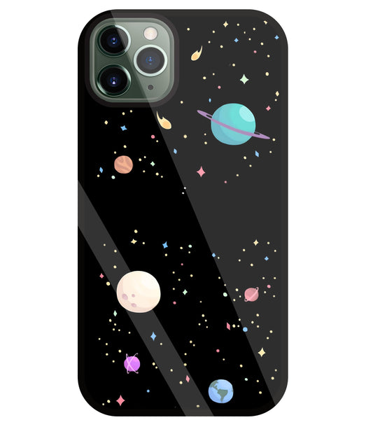 Colorful Space Glass Case For Apple iPhone 11 Pro Max