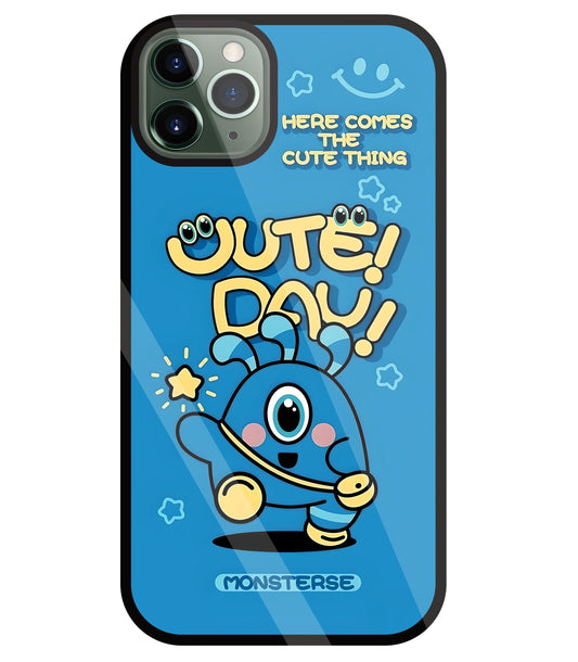 Cute Day! Monsterse Blue Glass Case For Apple iPhone 11 Pro Max