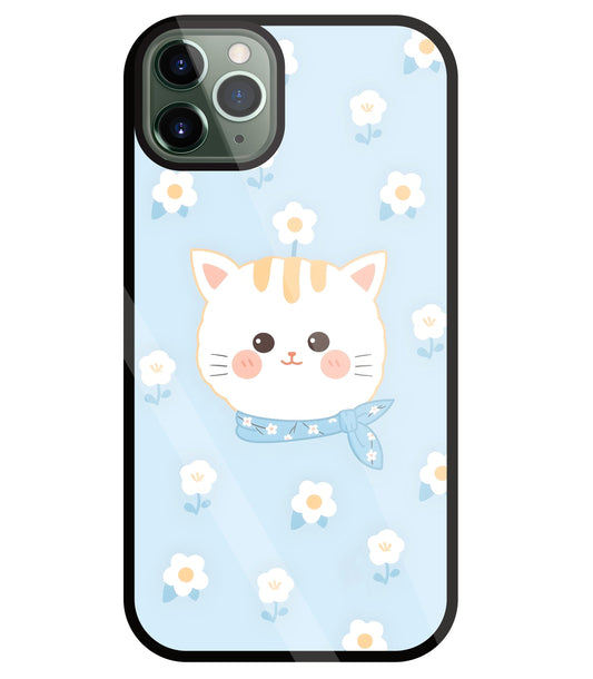 Cute Kitten Glass Case For Apple iPhone 11 Pro Max