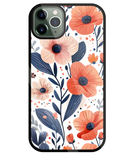 Daisy Flower Water Color Vintage Glass Case For Apple iPhone 11 Pro Max