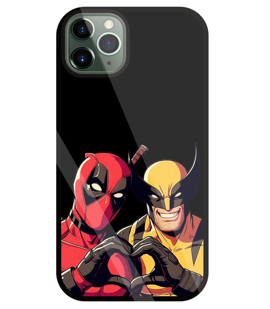 Deadpool And Wolverine Glass Case For Apple iPhone 11 Pro Max