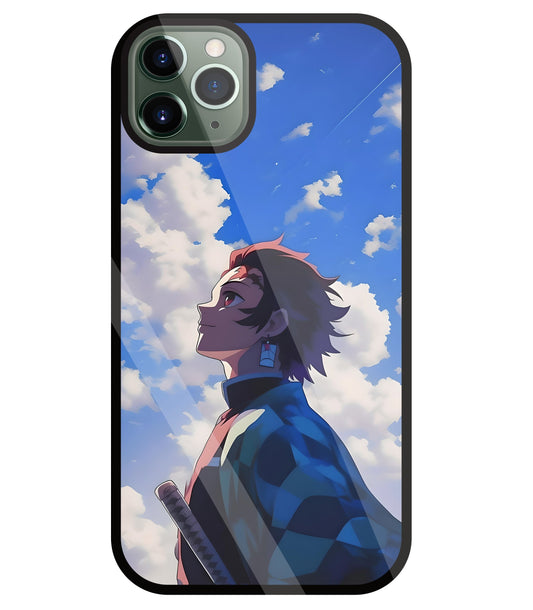 Demon Slayer-Tanjiro Kamado Glass Case For Apple iPhone 11 Pro Max