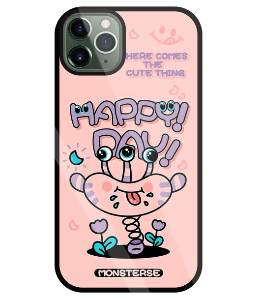 Happy Day Monsterse Pink Glass Case For Apple iPhone 11 Pro Max