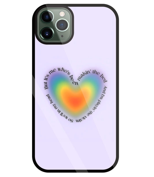 Heart With Neon Colour Glass Case For Apple iPhone 11 Pro Max
