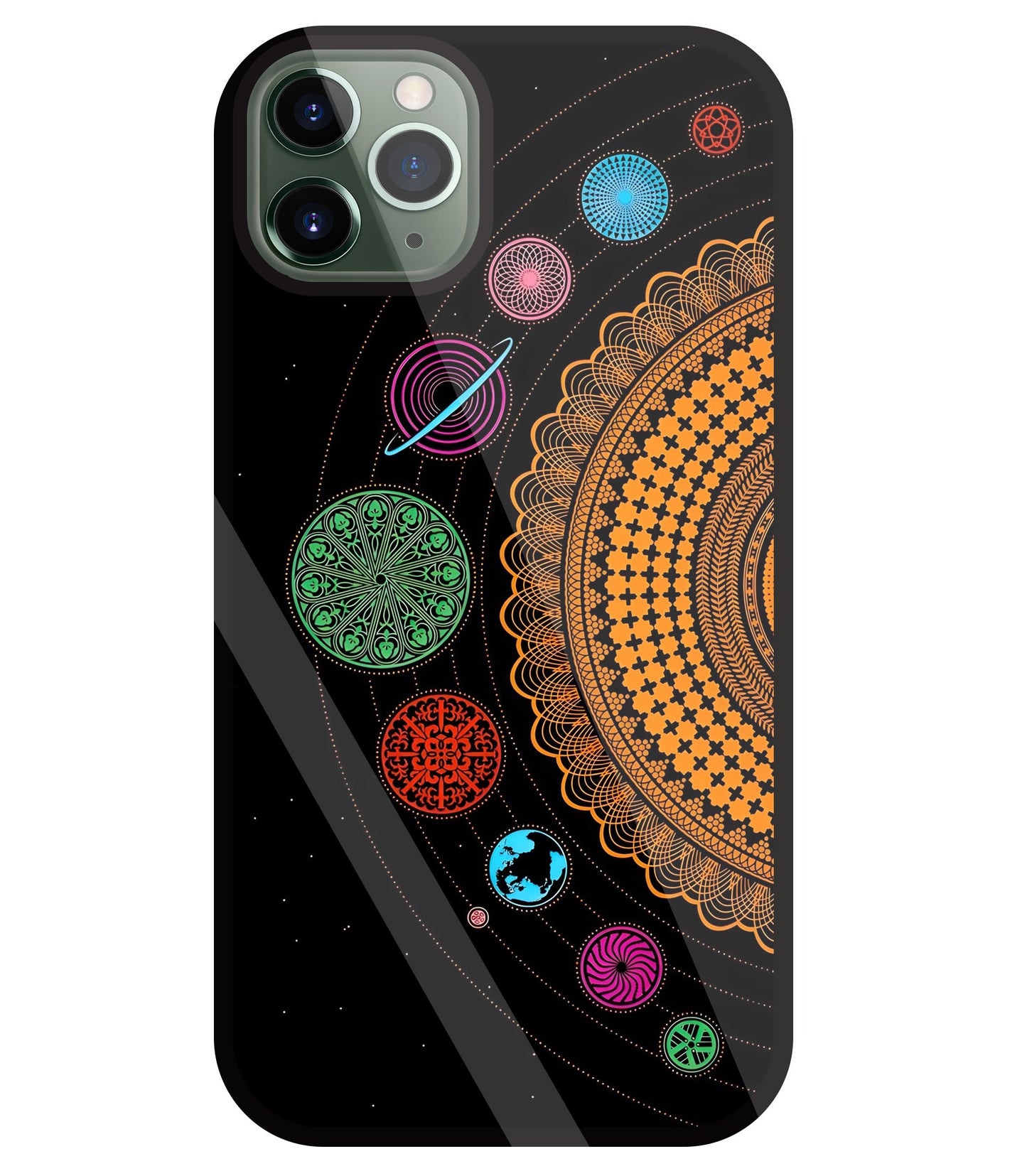 Mandala Patterns Universe Glass Case For Apple iPhone 11 Pro Max
