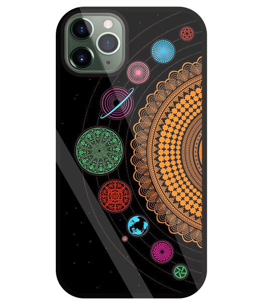 Mandala Patterns Universe Glass Case For Apple iPhone 11 Pro Max