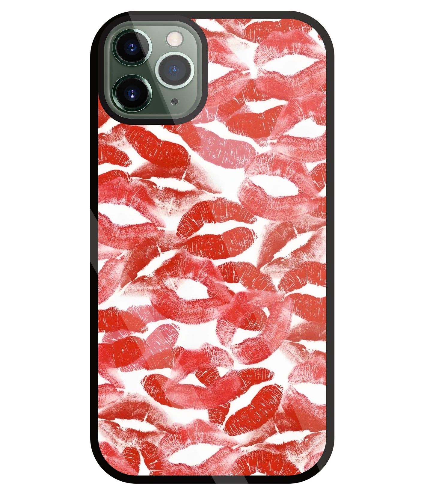 Multi Lips Kisses Glass Case For Apple iPhone 11 Pro Max