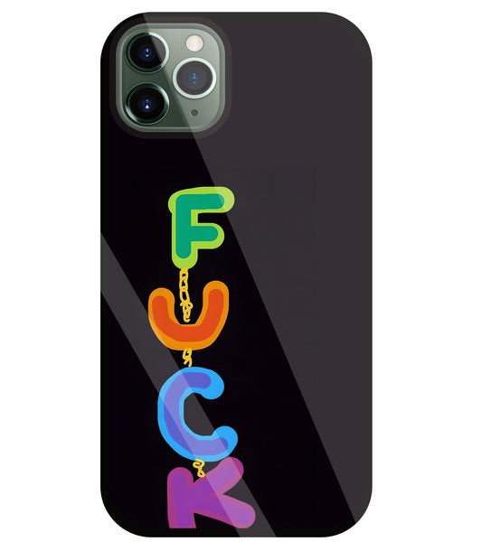 Multicolor Fuck Glass Case For Apple iPhone 11 Pro Max