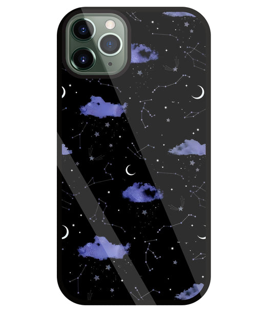Night Sky Constellations and Stars Glass Case For Apple iPhone 11 Pro Max
