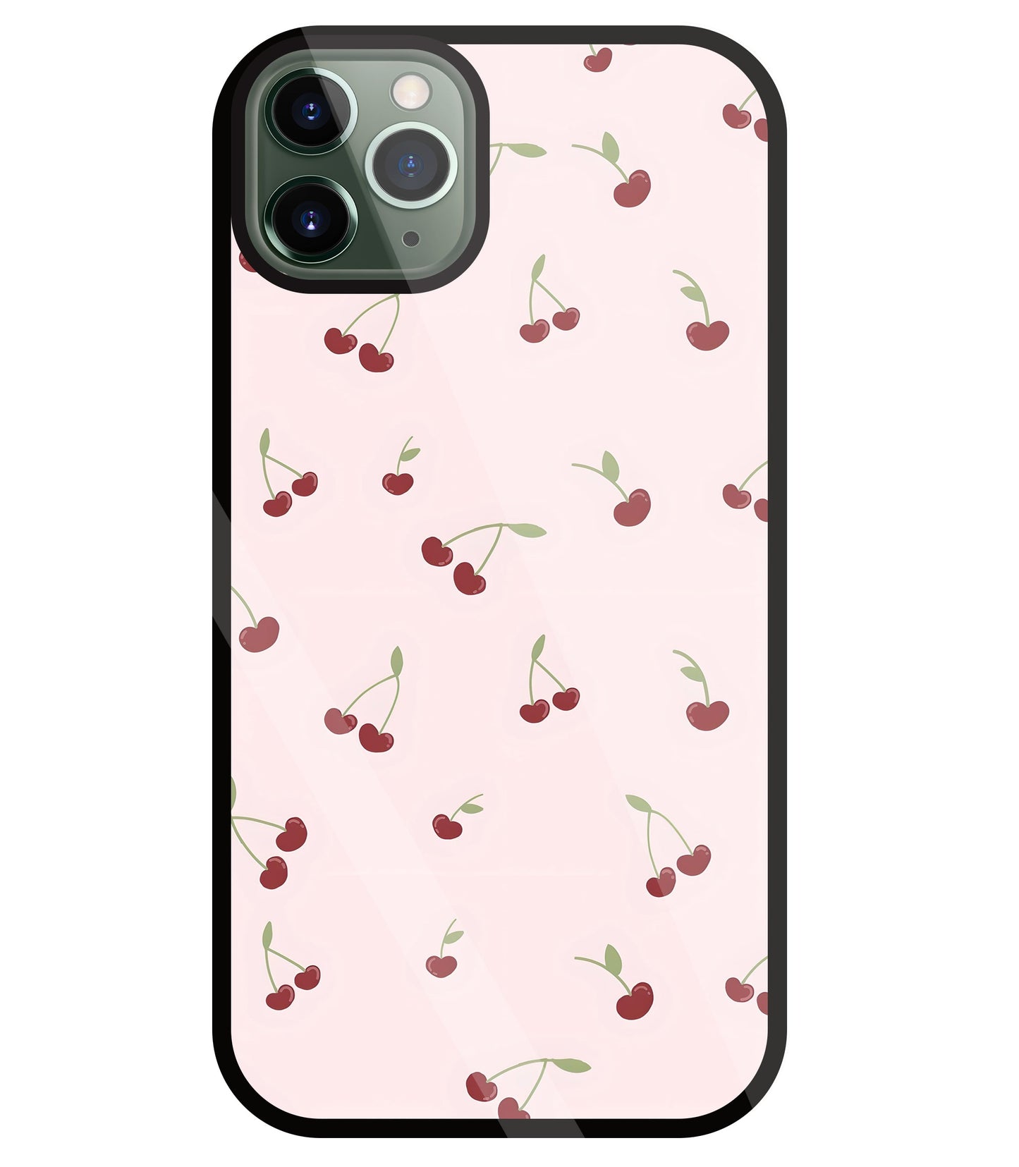 Pink Cherry Glass Case For Apple iPhone 11 Pro Max