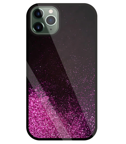 Pink Glitters Glass Case For Apple iPhone 11 Pro Max