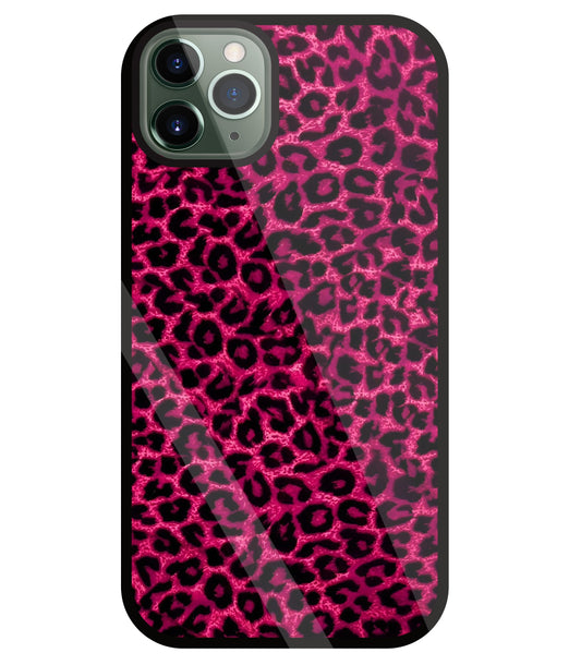 Pink Leopard Glass Case For Apple iPhone 11 Pro Max