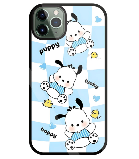 Pochacco Puppy Blue Glass Case For Apple iPhone 11 Pro Max