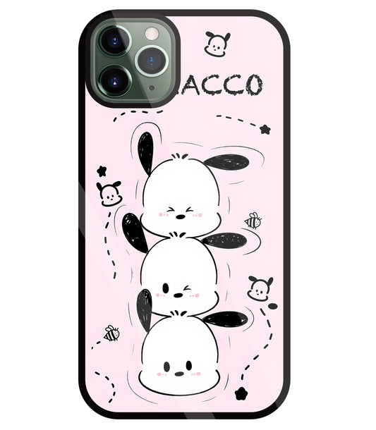 Pochacco Puppy Pink Glass Case For Apple iPhone 11 Pro Max
