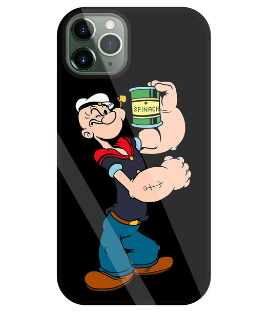 Popeye Spinach Glass Case For Apple iPhone 11 Pro Max