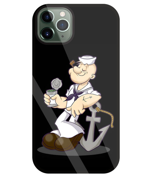 Popeye The Sailor Glass Case For Apple iPhone 11 Pro Max
