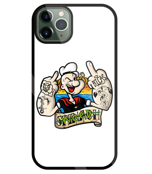 Popeye Weed Glass Case For Apple iPhone 11 Pro Max