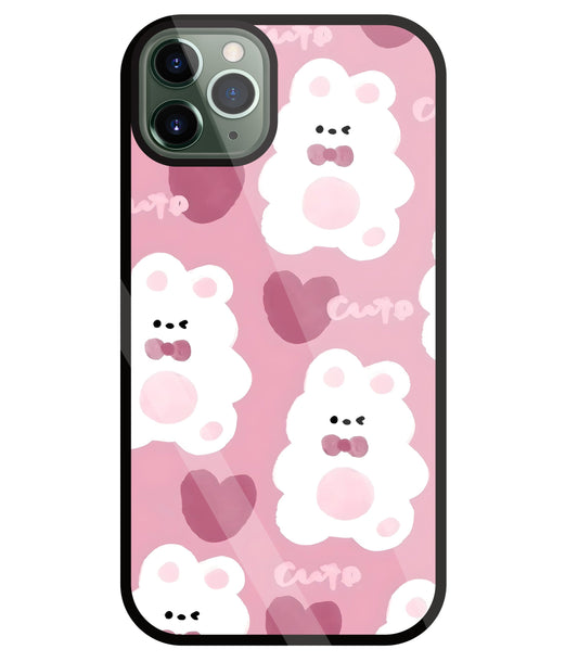 Rabbit With Heart Glass Case For Apple iPhone 11 Pro Max