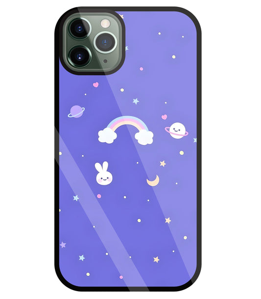 Rainbow with stars Glass Case For Apple iPhone 11 Pro Max