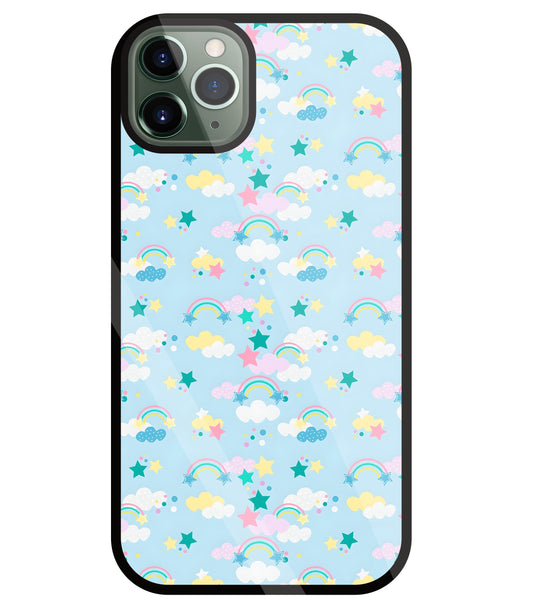 Small Rainbows Glass Case For Apple iPhone 11 Pro Max