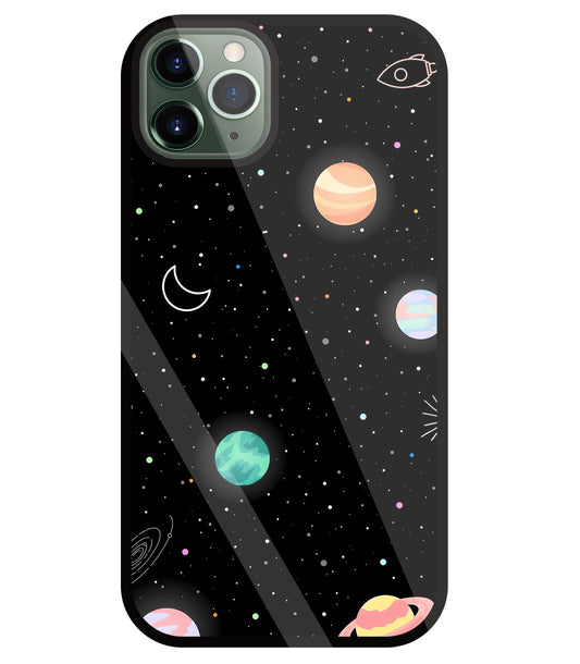 Space Galaxy Glass Case For Apple iPhone 11 Pro Max