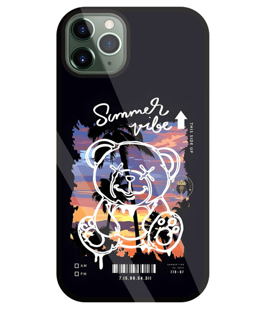 Summer Vibe Bear Glass Case For Apple iPhone 11 Pro Max
