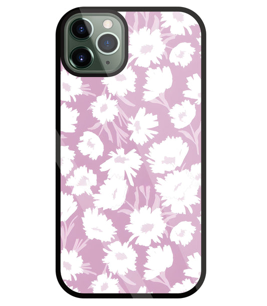 White Sunflower Glass Case For Apple iPhone 11 Pro Max