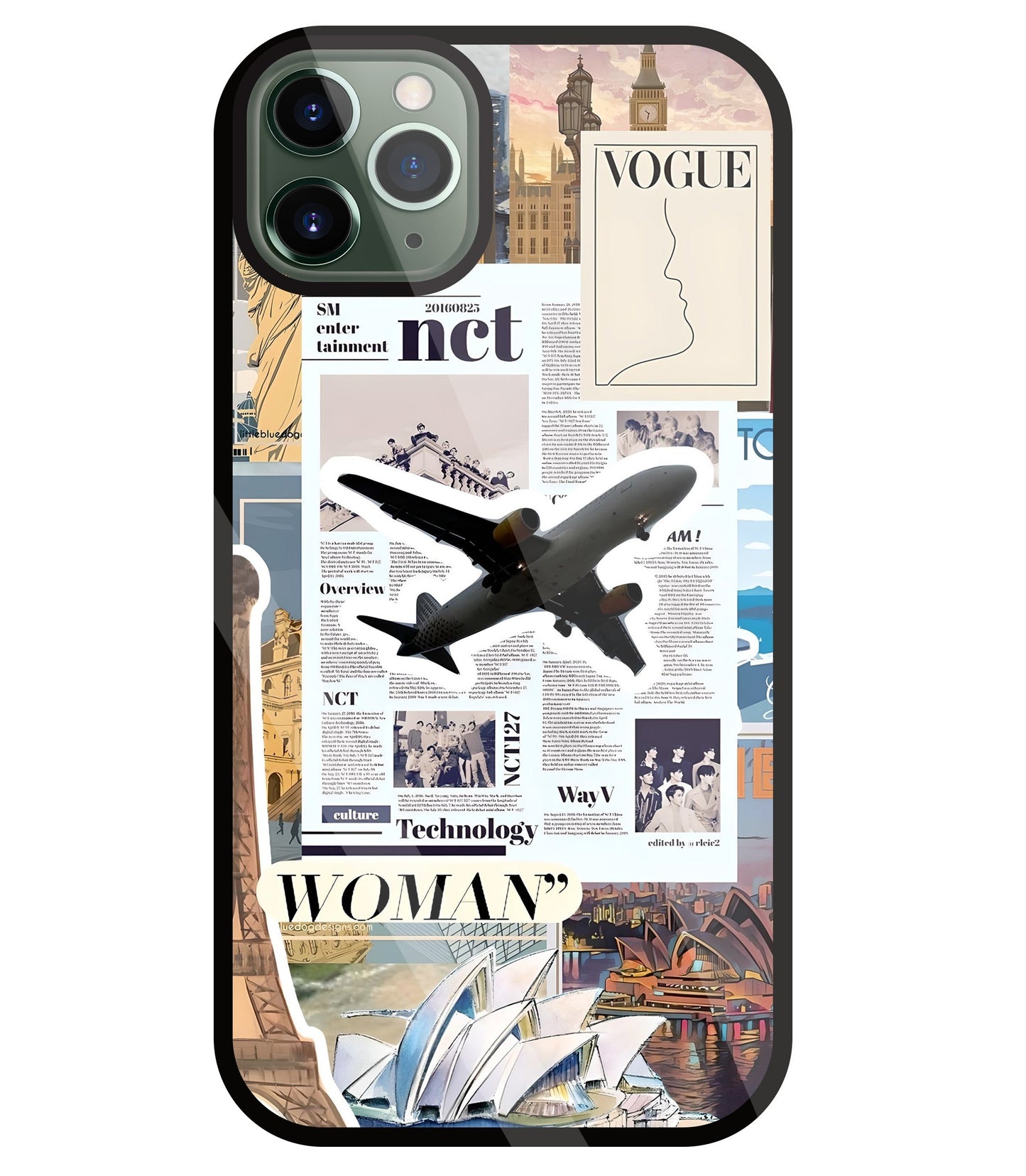Woman Aeroplane Glass Case For Apple iPhone 11 Pro Max