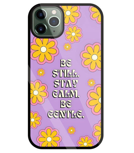 Yellow Flowers With Quotes Glass Case For Apple iPhone 11 Pro Max