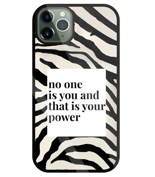 Zebra pattern with quote Glass Case For Apple iPhone 11 Pro Max