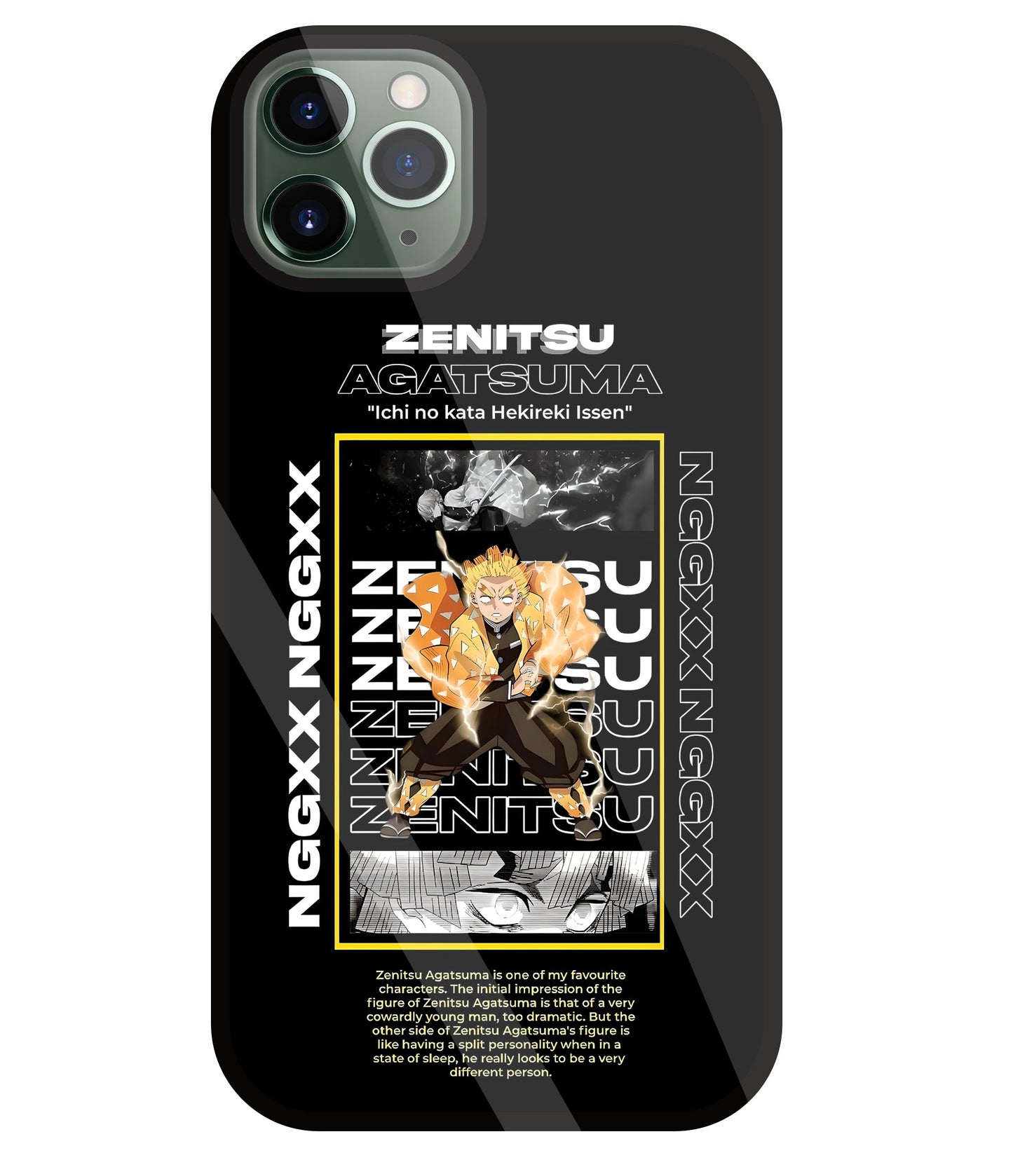 Zenitsu Anime Glass Case For Apple iPhone 11 Pro Max