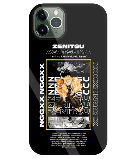 Zenitsu Anime Glass Case For Apple iPhone 11 Pro Max