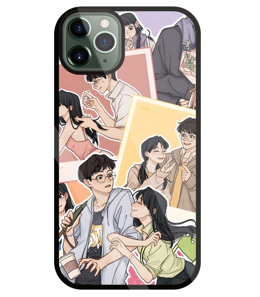 Korean Couples Glass Case For Apple iPhone 11 Pro Max