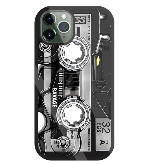 Microcassette Glass Case For Apple iPhone 11 Pro