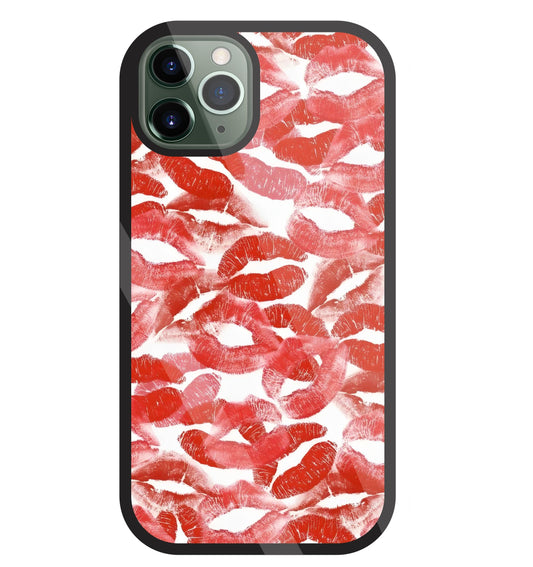 Multi Lips Kisses Glass Case For Apple iPhone 11 Pro