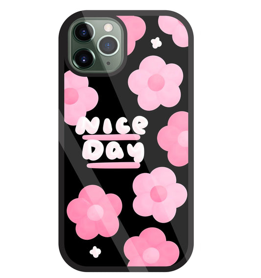 Nice Day Pink Flower Glass Case For Apple iPhone 11 Pro