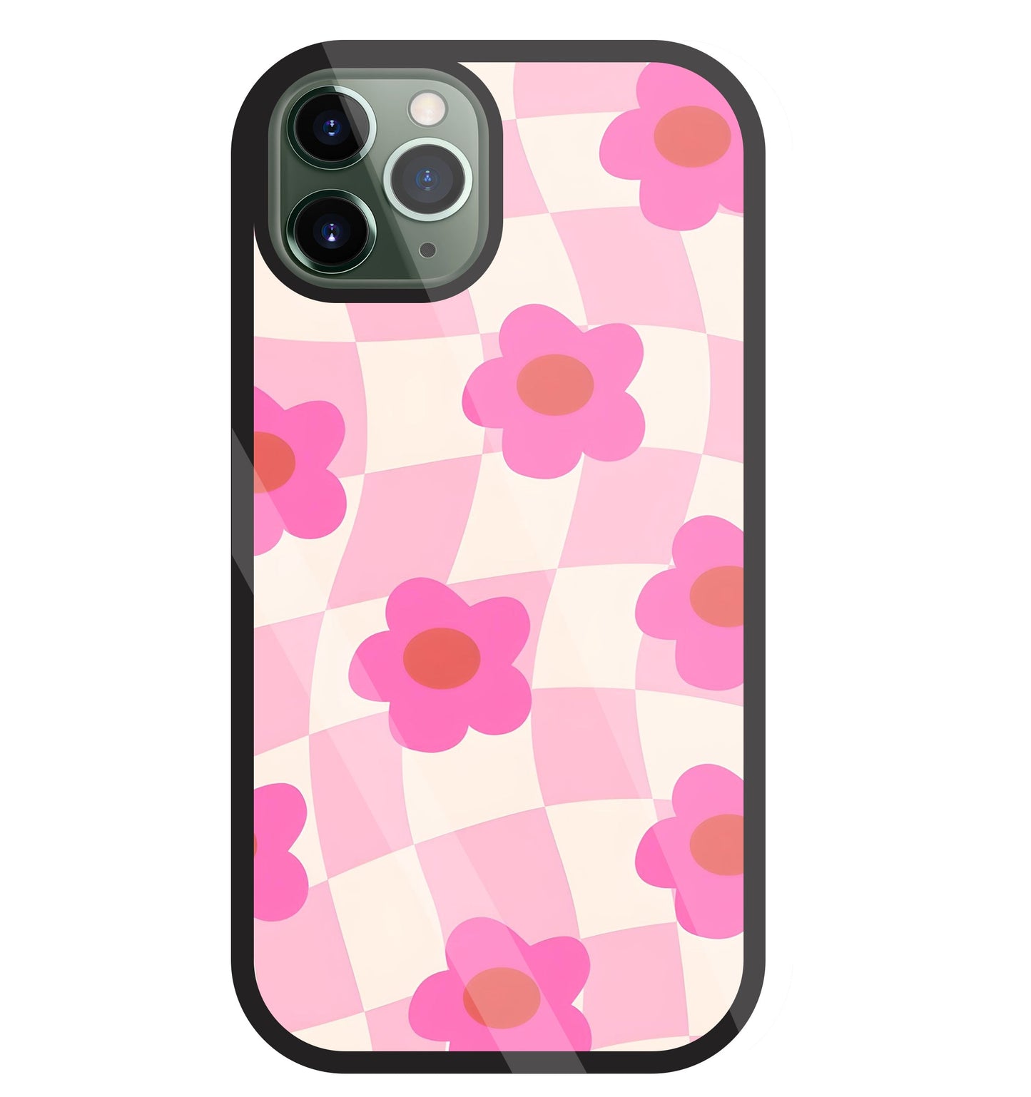 Pink Flower Glass Case For Apple iPhone 11 Pro