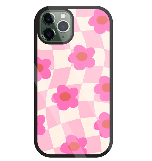 Pink Flower Glass Case For Apple iPhone 11 Pro