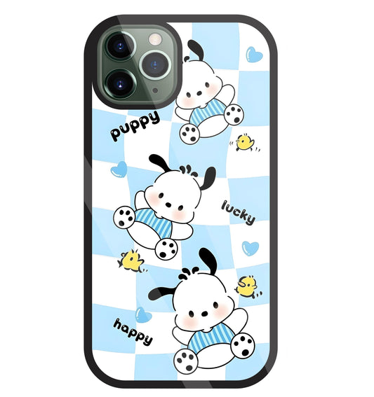 Pochacco Puppy Blue Glass Case For Apple iPhone 11 Pro
