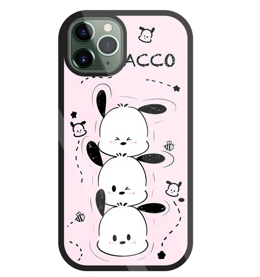 Pochacco Puppy Pink Glass Case For Apple iPhone 11 Pro