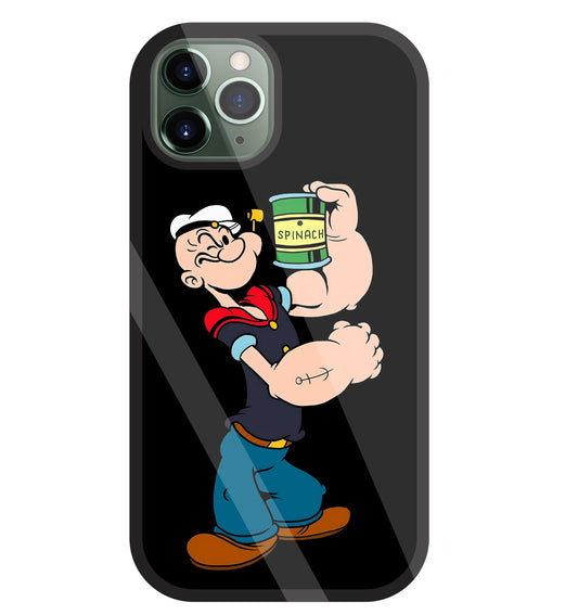 Popeye Spinach Glass Case For Apple iPhone 11 Pro
