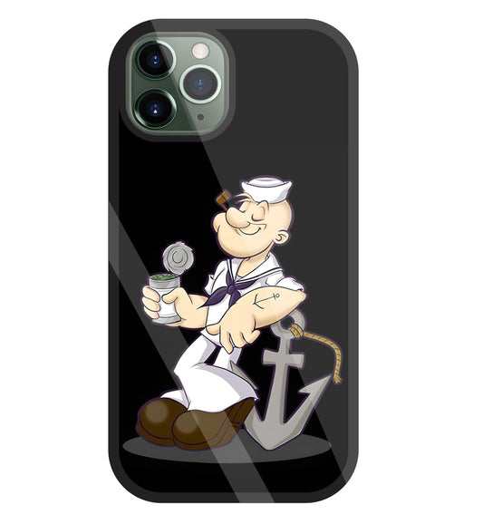 Popeye The Sailor Glass Case For Apple iPhone 11 Pro