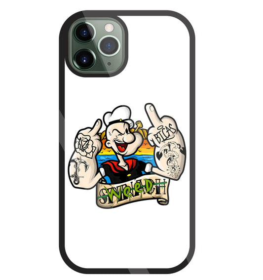 Popeye Weed Glass Case For Apple iPhone 11 Pro