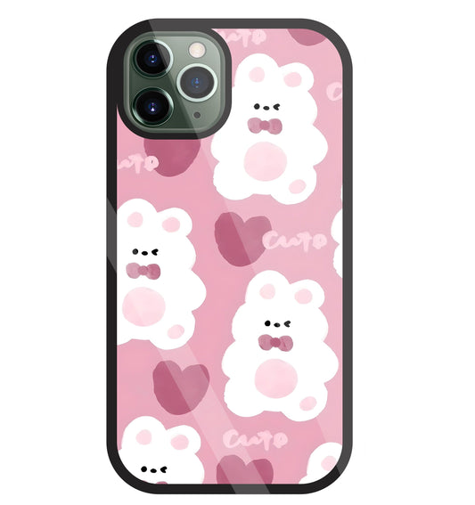 Rabbit With Heart Glass Case For Apple iPhone 11 Pro