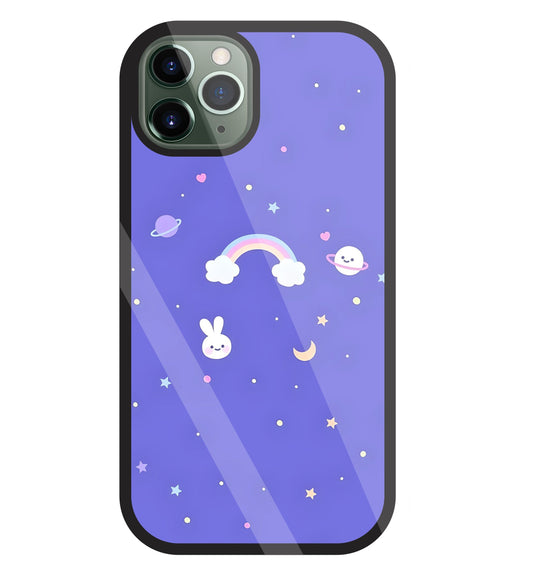 Rainbow with stars Glass Case For Apple iPhone 11 Pro